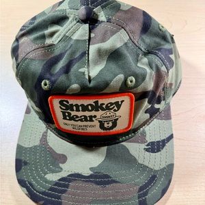 Mad Engine Green Camo Smokey The Bear SnapBack Hat NWT